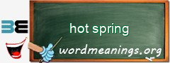 WordMeaning blackboard for hot spring